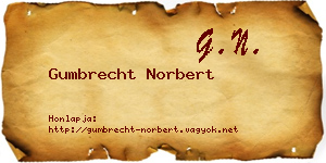 Gumbrecht Norbert névjegykártya
